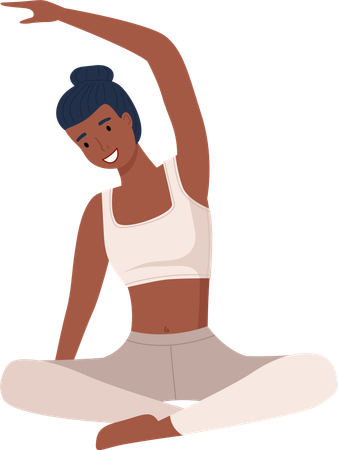 Frau macht Yoga-Übungen  Illustration