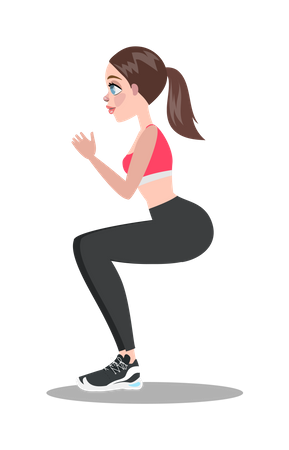 Frau macht Yoga-Übungen  Illustration