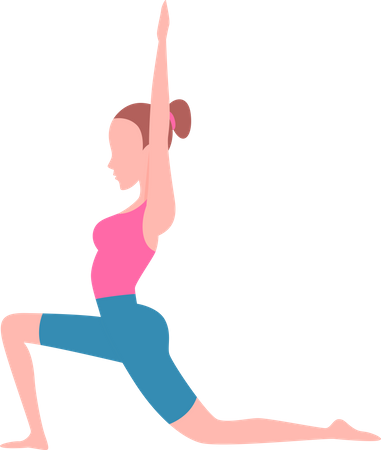 Frau macht Yoga-Übungen  Illustration