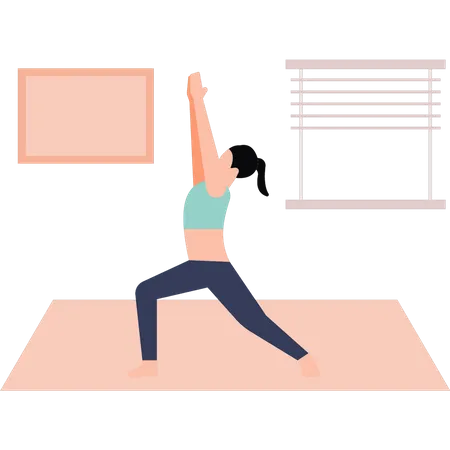 Frau macht Yoga-Übungen  Illustration