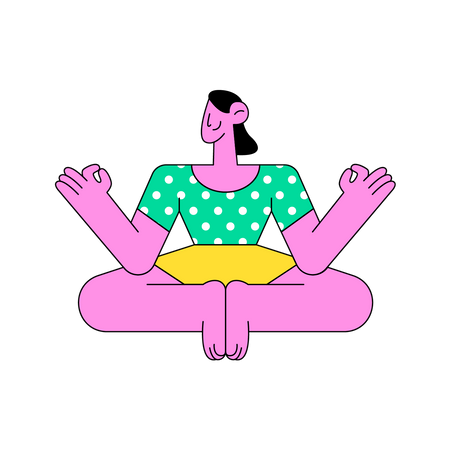 Frau beim Meditieren  Illustration