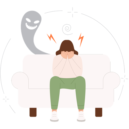 Frau mit Borderline-Persönlichkeitsstörung  Illustration