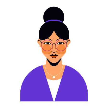 Frau mit Brille  Illustration