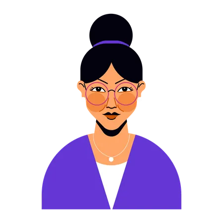 Frau mit Brille  Illustration