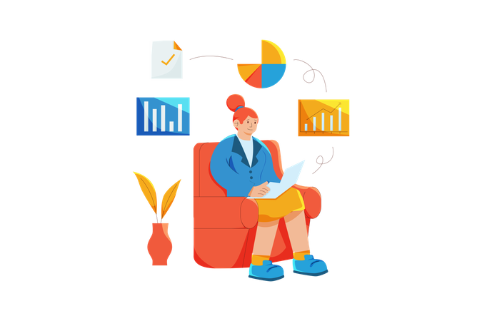 Frau mit Geschäftsidee  Illustration