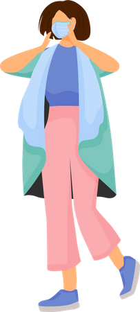 Frau mit Gesichtsmaske  Illustration