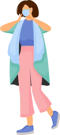 Frau mit Gesichtsmaske  Illustration