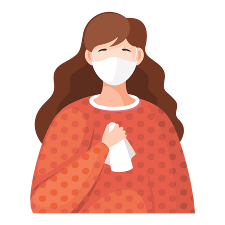 Frau mit Gesichtsmaske  Illustration