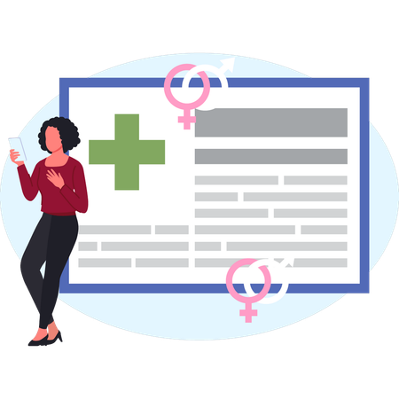 Frau mit Handy  Illustration