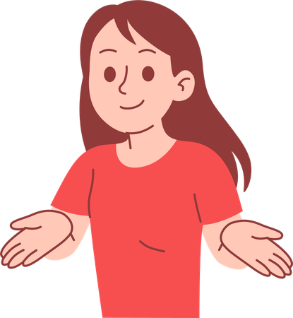 Frau mit offenen Händen  Illustration