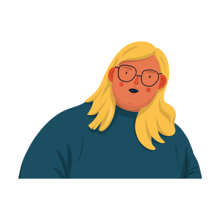 Frau mit optischer  Illustration