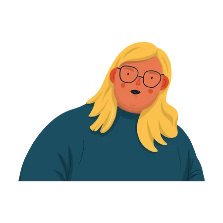 Frau mit optischer  Illustration