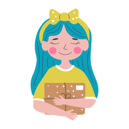 Frau mit Paket  Illustration