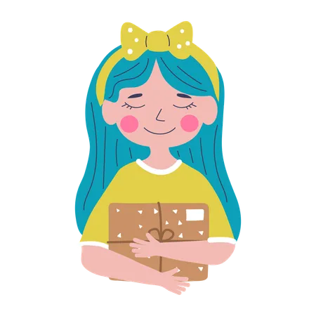 Frau mit Paket  Illustration