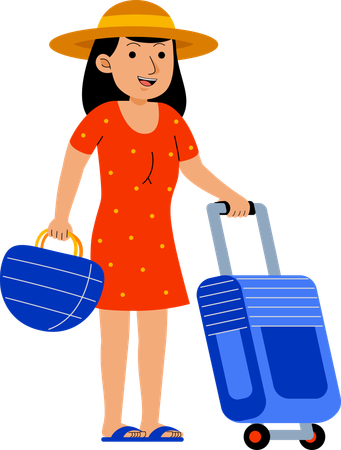 Frau mit Reisetasche  Illustration