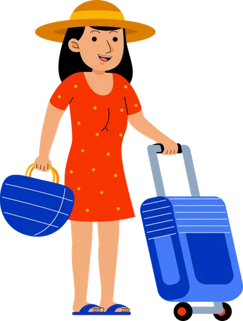 Frau mit Reisetasche  Illustration