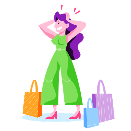 Frau mit Tasche  Illustration