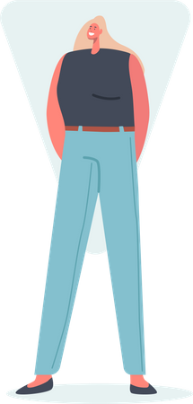 Frau mit umgekehrter dreieckiger Körperform  Illustration