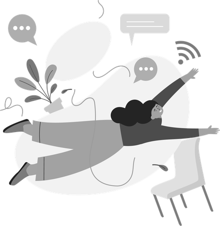 Frauennachrichten in sozialen Medien  Illustration