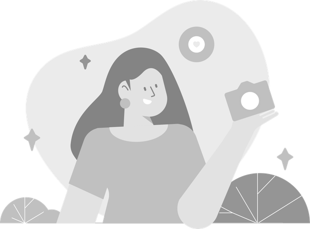 Frau macht Foto  Illustration