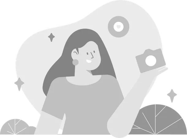 Frau macht Foto  Illustration