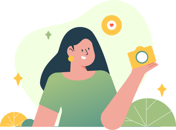 Frau macht Foto  Illustration