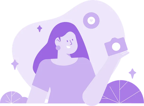 Frau macht Foto  Illustration