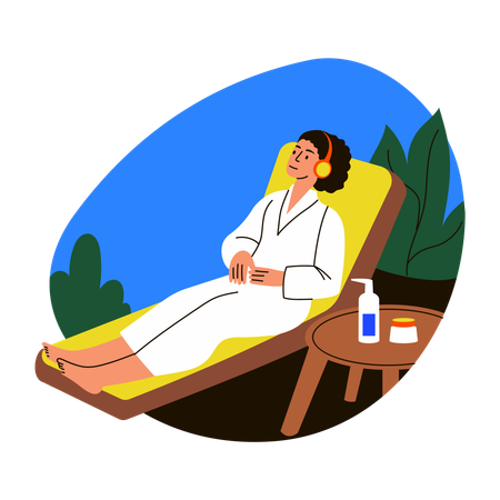 Frau in Musiktherapie  Illustration