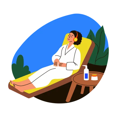 Frau in Musiktherapie  Illustration