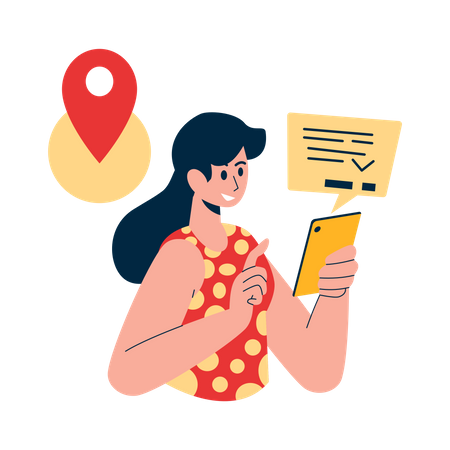 Frau nutzt Dating-App  Illustration