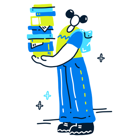 Frau pflückte Bücher  Illustration