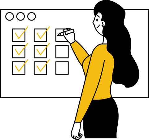 Frau plant To-Do-Liste  Illustration