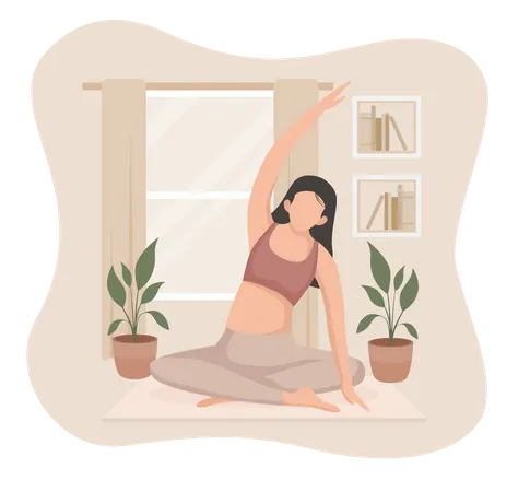 Frau praktiziert Yoga  Illustration