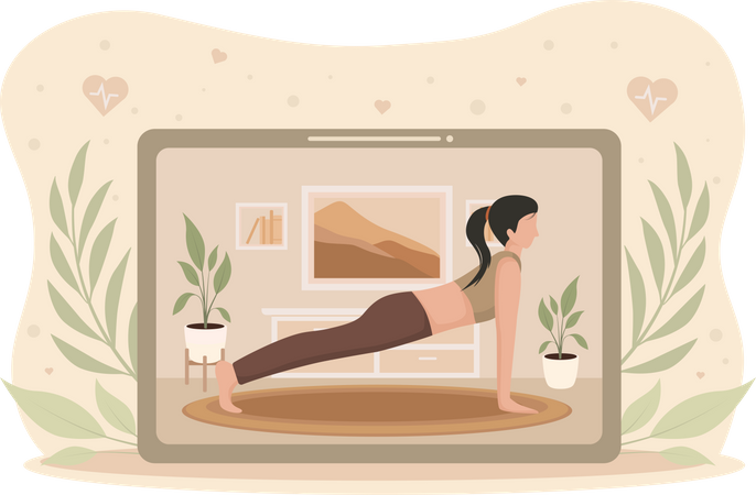 Frau praktiziert Yoga  Illustration