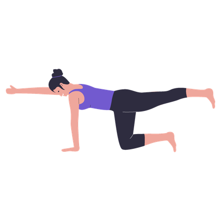 Frau praktiziert Yoga-Dehnübungen  Illustration