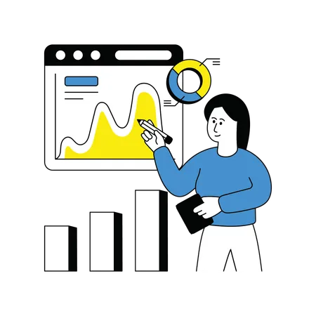 Frau präsentiert Diagramm  Illustration