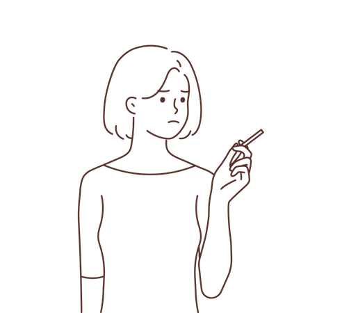 Frau raucht  Illustration