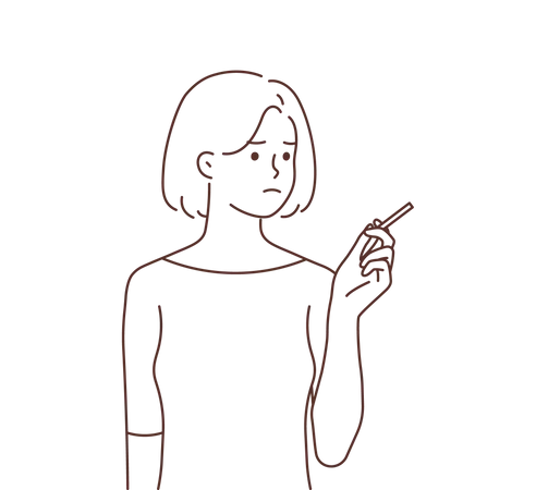 Frau raucht  Illustration