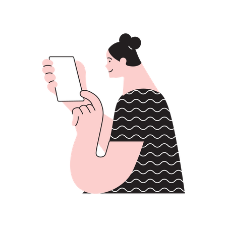 Frau telefoniert mit Smartphone  Illustration