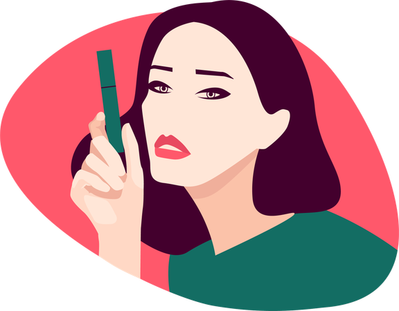 Frau genießt Make-up  Illustration