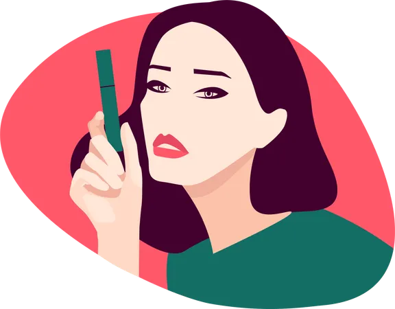 Frau genießt Make-up  Illustration