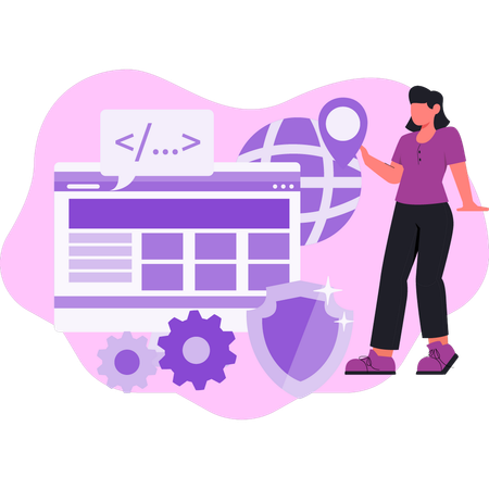Frau schockiert über Web-Codierung  Illustration