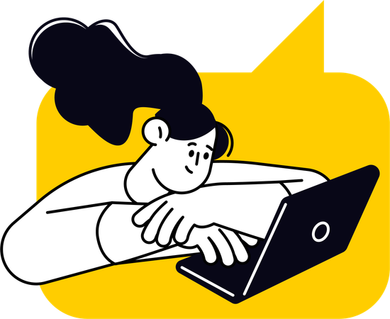 Frau schreibt Online-Nachricht Illustration