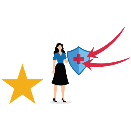 Frau Schützen Sie den Ruf Ihrer Marke  Illustration