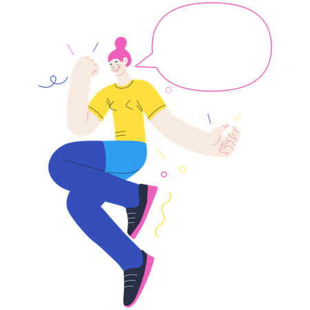 Frau singt  Illustration