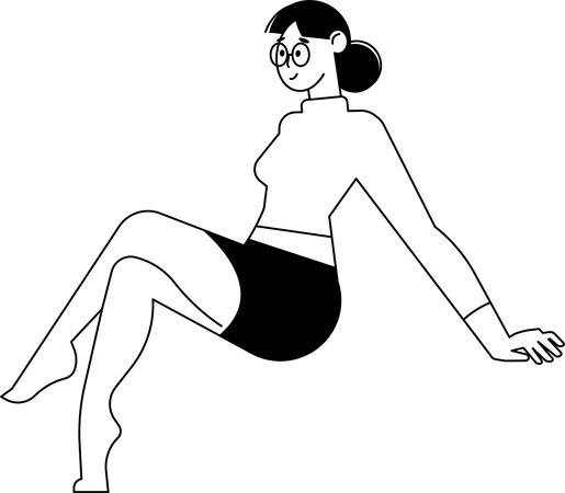 Frau sitzt in pose  Illustration