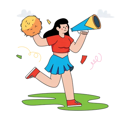 Frau als Cheerleaderin  Illustration