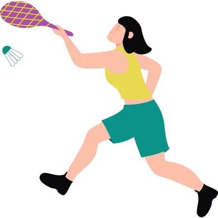 Frau spielt Badminton  Illustration