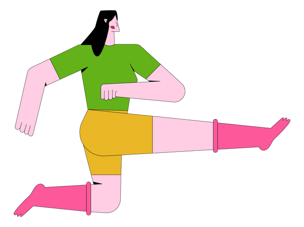 Frau spielt Fußball  Illustration