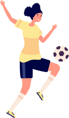 Frau spielt Fußball  Illustration